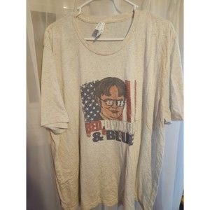 3XL Red Dwight & Blue Canvas Unisex T-Shirt
